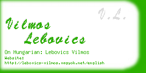 vilmos lebovics business card